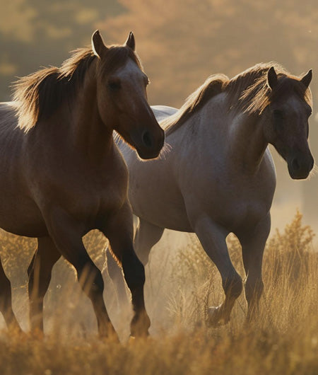 Image of two running horses
